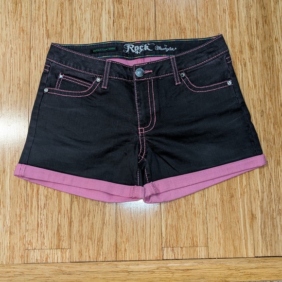 Rock 47 by Wrangler Brown Ultra Low Rise Twill Shorts Women's Size 28 VGUC - Picture 5 of 8